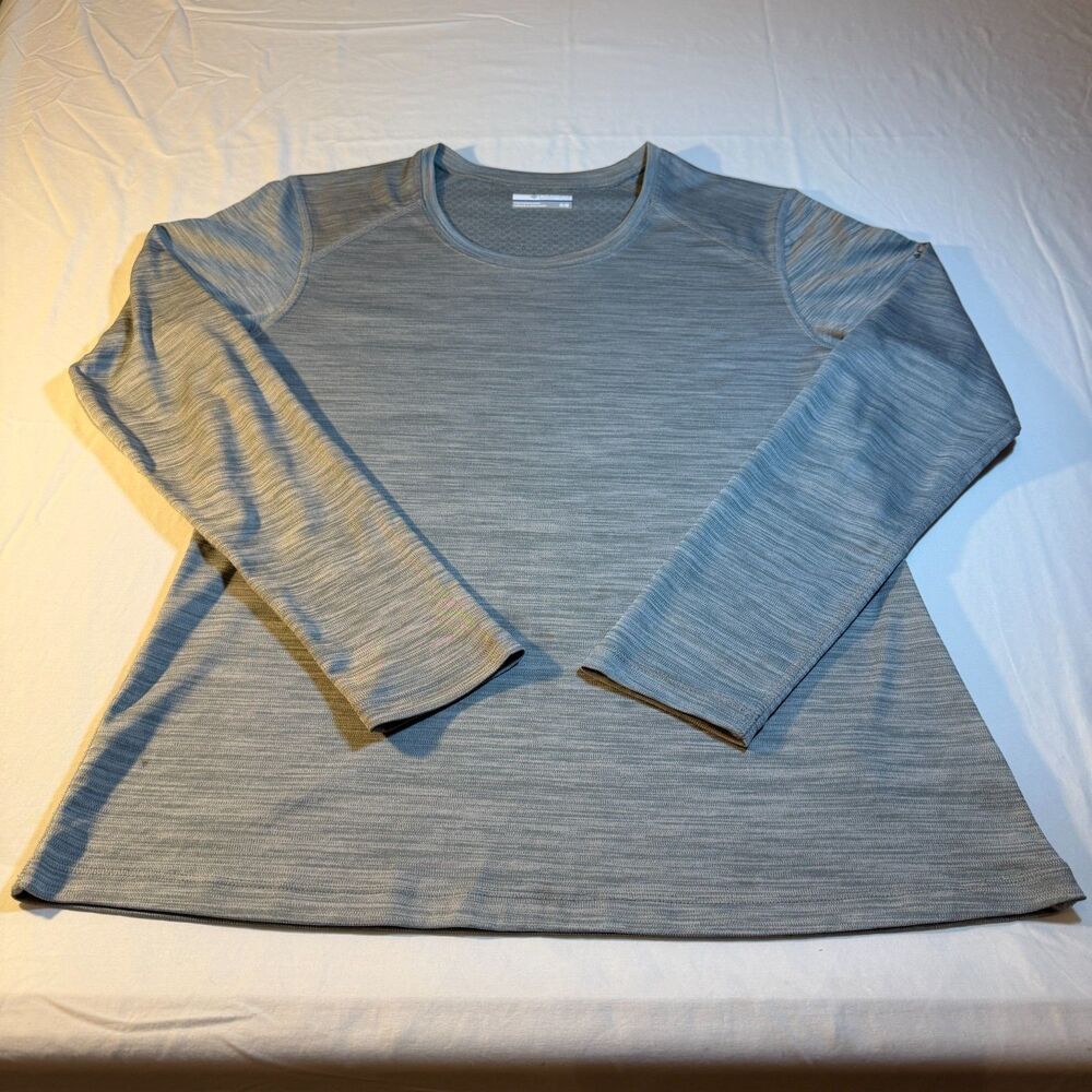 Columbia M Bogata Bay Womens Grey Polyester Moisture Wicking Long Sleeve Shirt